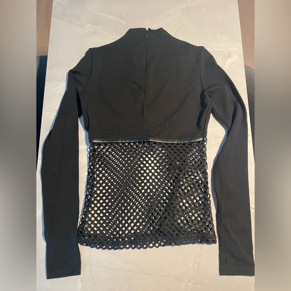 Killstar Black Long Sleeve Top with  Mesh And Zipper Detail - Picture 2 of 6